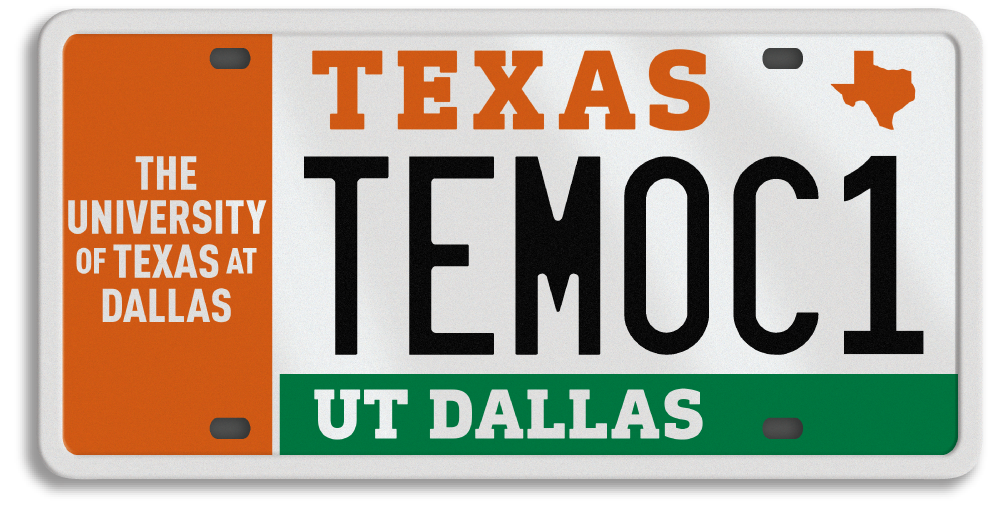 UT Dallas License Plate